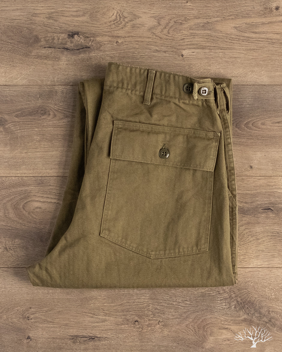 orSlow - Vintage Fit Fatigue Pants - Herringbone Army Green