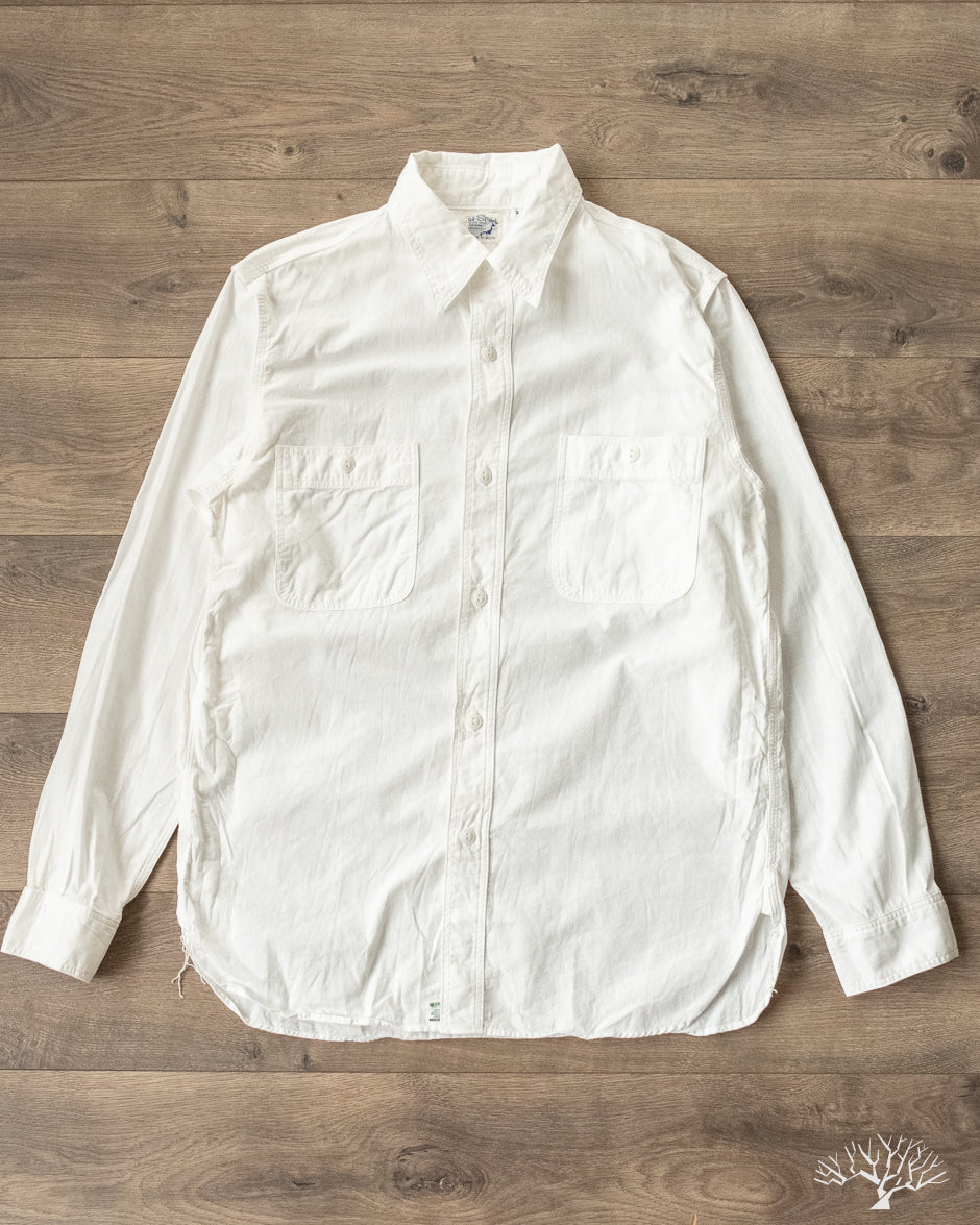 Slim Fit White Chambray Work Shirt Slim Fit White Chambray Work Shirt
