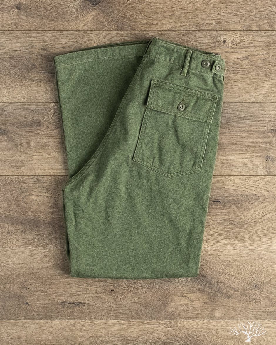 orSlow - Women's High Waist Fatigue Pants - Green – Withered Fig