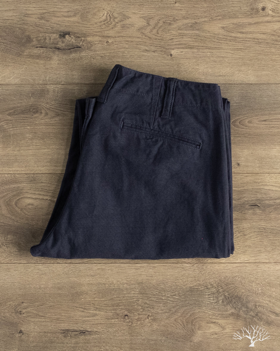 Pure Blue Japan - 1185-NV Back Satin Sulfur Yarn-Dye Trousers