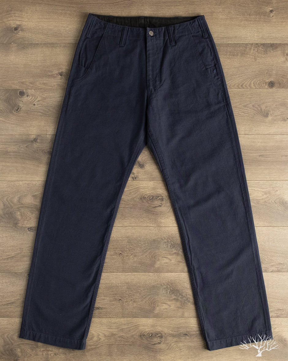 Pure Blue Japan - 1185-NV Back Satin Sulfur Yarn-Dye Trousers
