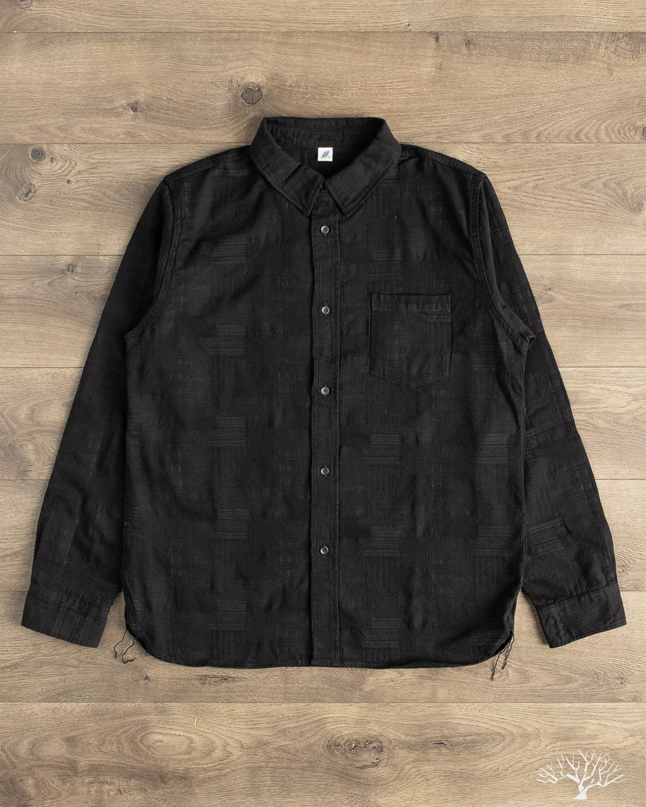 トップス EMBROIDERY PATCHWORK SHIRTS BLACK Pure Blue Japan - Jacquard Boro Patchwork Shirt - Double Black