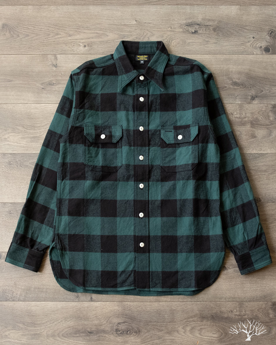 The Rite Stuff - Icebreaker 11oz Buffalo Plaid Flannel Work Shirt - Green S The Rite Stuff - Icebreaker 11oz Buffalo Plaid Flannel Work Shirt - Green S
