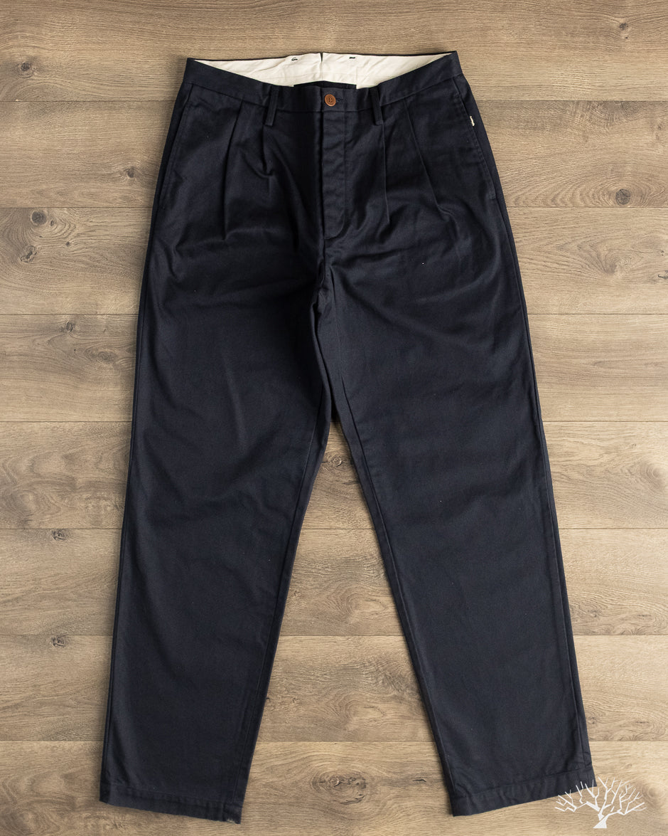 Seuvas - Chino 2-Tuck Trousers - Navy – Withered Fig