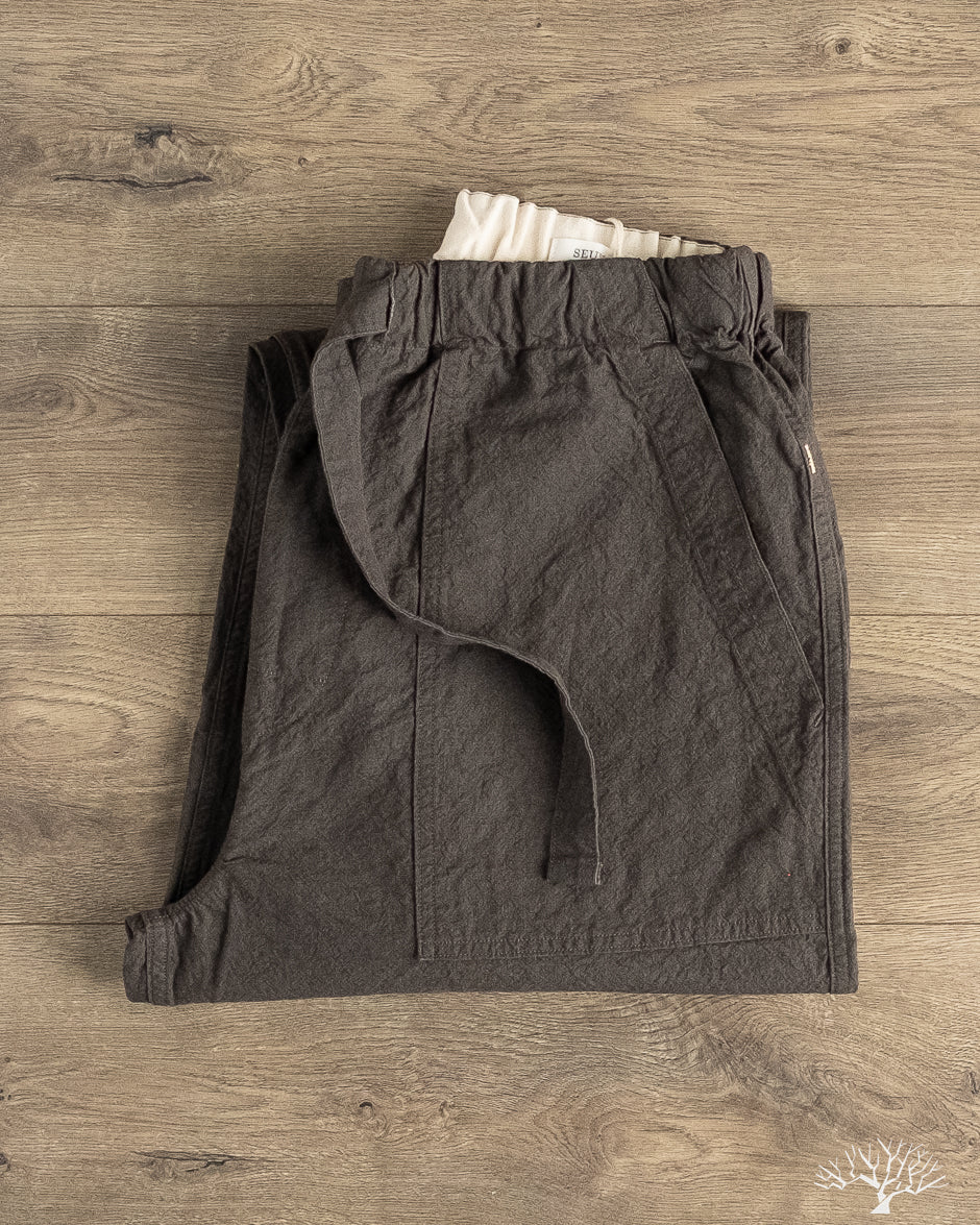 Seuvas - Linen Cotton Relaxed Pants - Charcoal – Withered Fig