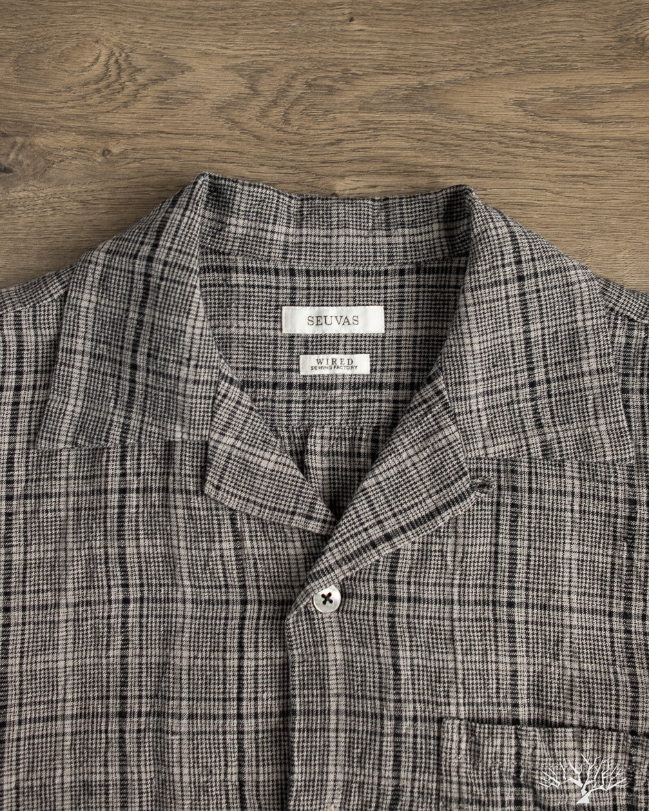 Seuvas - Linen Open Collar Shirt - Gray – Withered Fig