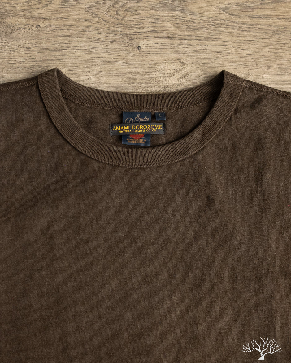 Studio d'Artisan 8198 Amami-Mud Dyed Loopwheel T-Shirt - Dark