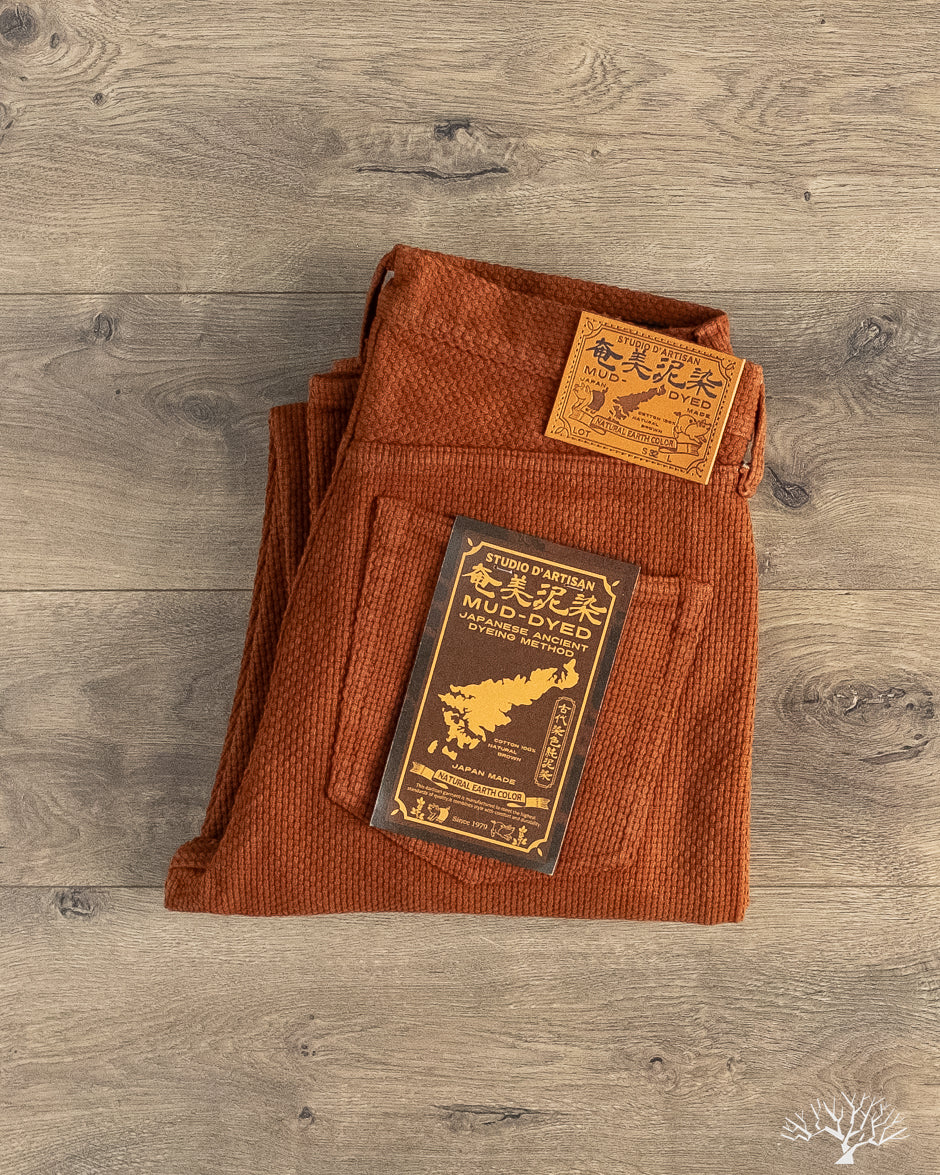 Studio d'Artisan - Amami-Mud Dyed Sashiko Pants - Brown – Withered Fig