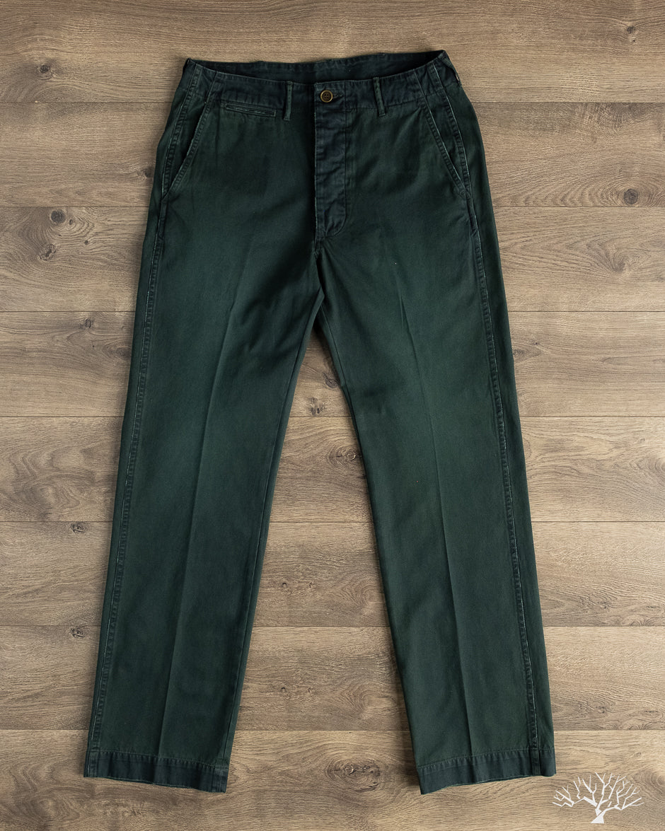 Studio D'Artisan - Green Chino Trousers - Indigo Overdyed