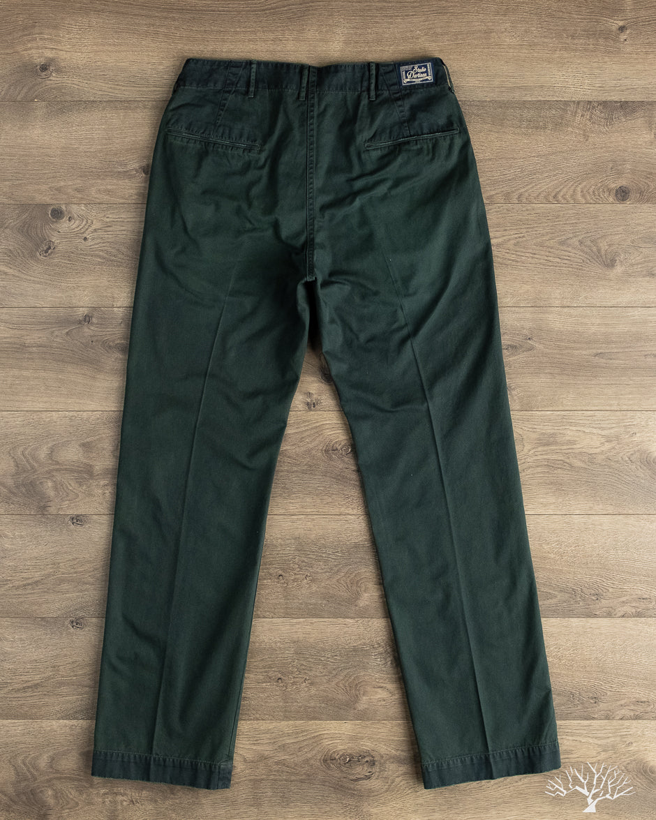 Studio D'Artisan - Green Chino Trousers - Indigo Overdyed