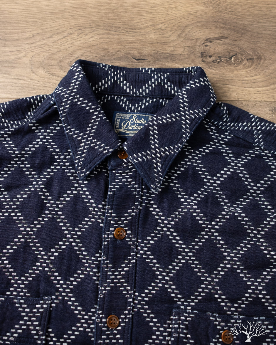 Studio d'Artisan - Indigo Sashiko Work Shirt – Withered Fig