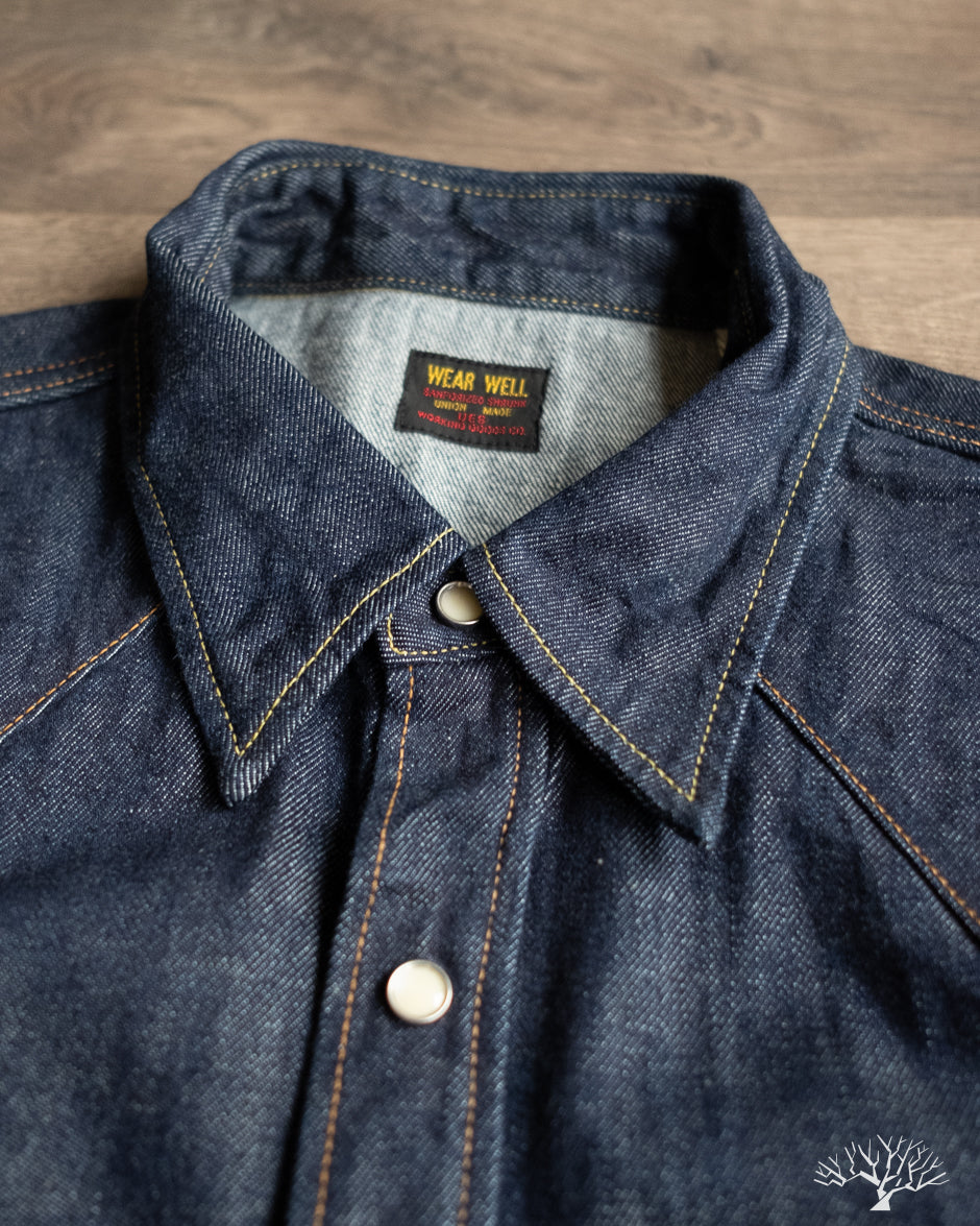 UES - 10oz Sawtooth Denim Western Shirt – Withered Fig