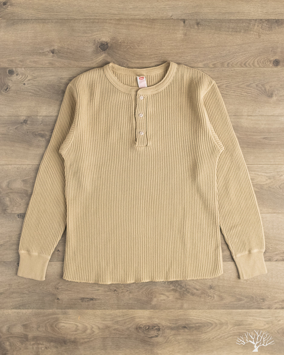 UES - 66BW Big Waffle Henley T-Shirt - Beige – Withered Fig