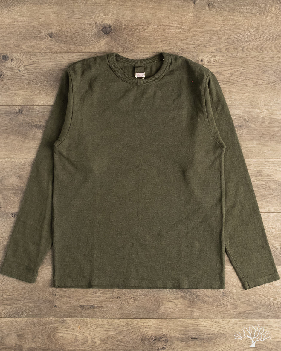 トップス sin UES - No. 8 Slub Nep Long-Sleeve Tee - Green – Withered Fig