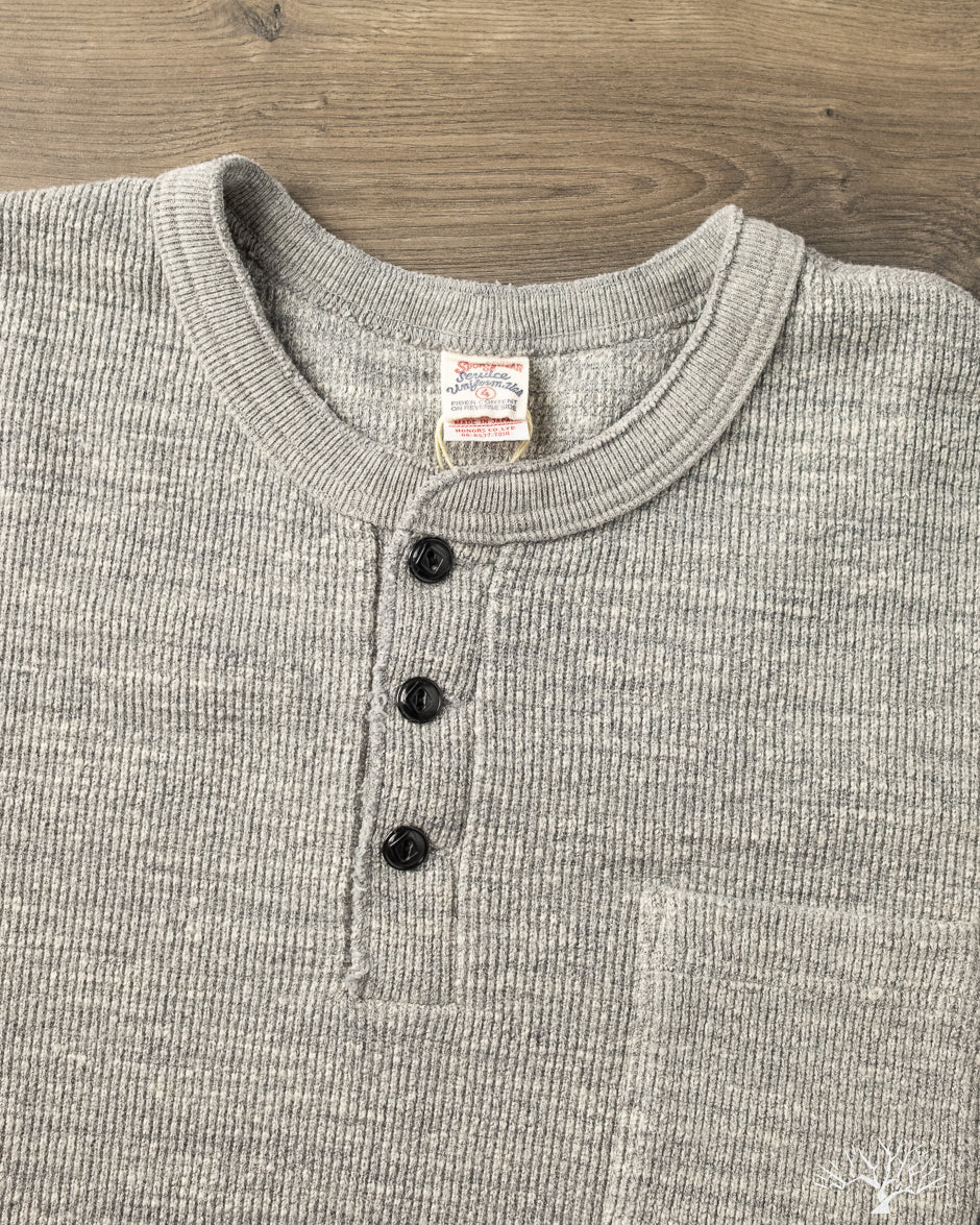 UES - Single Rib Knit Long Sleeve Henley T-Shirt - Gray – Withered Fig