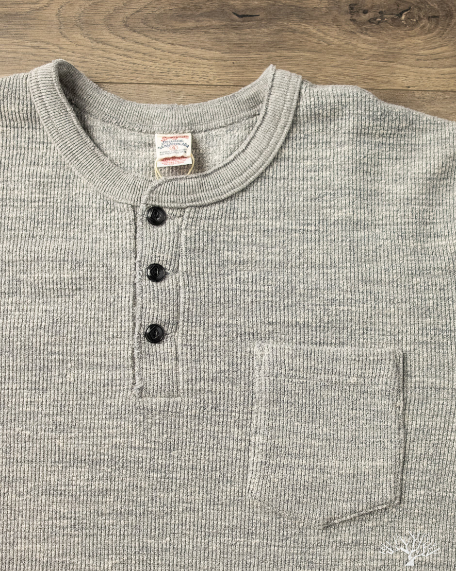 UES - Single Rib Knit Long Sleeve Henley T-Shirt - Gray – Withered Fig