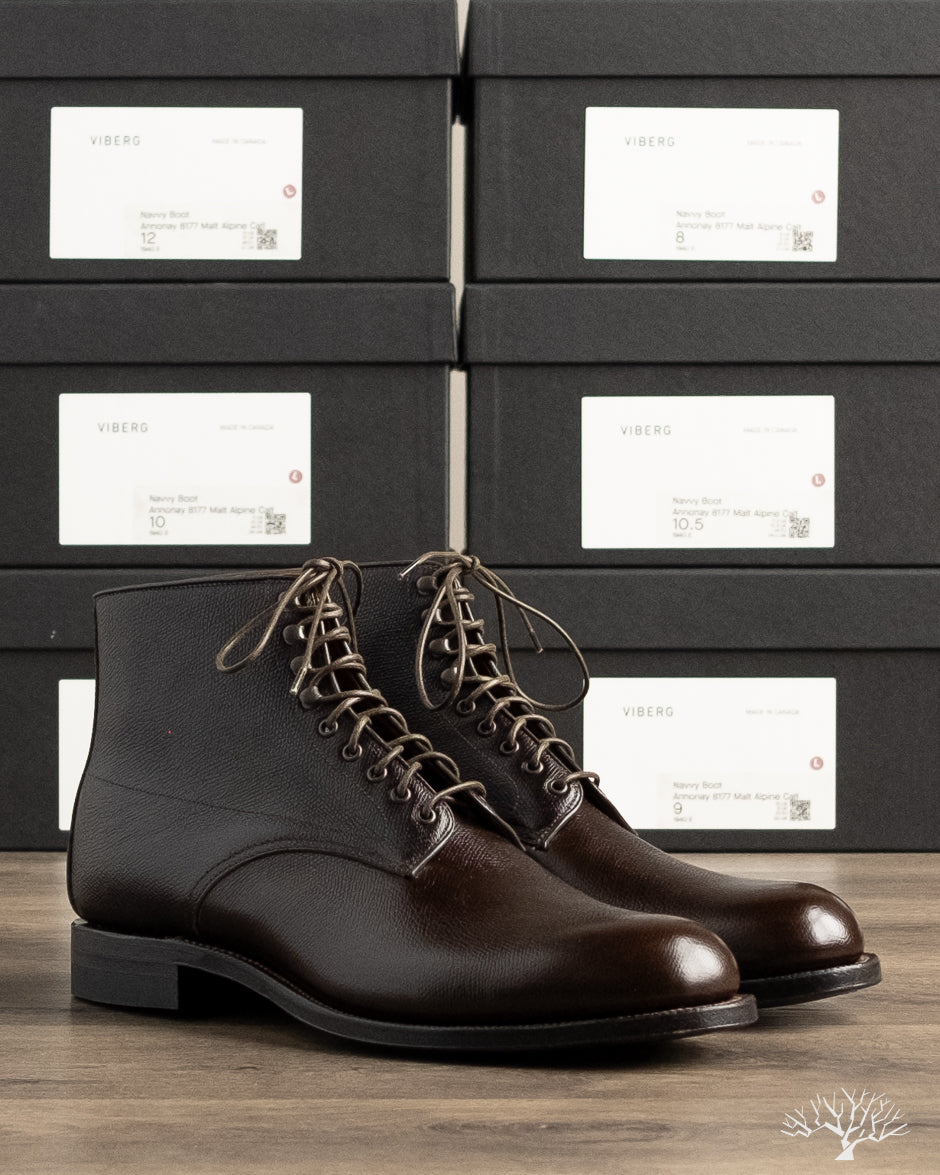 VIBERG BOOT モンキーブーツ Viberg - Navvy Boot - Malt Alpine Calf - 1940 – Withered Fig