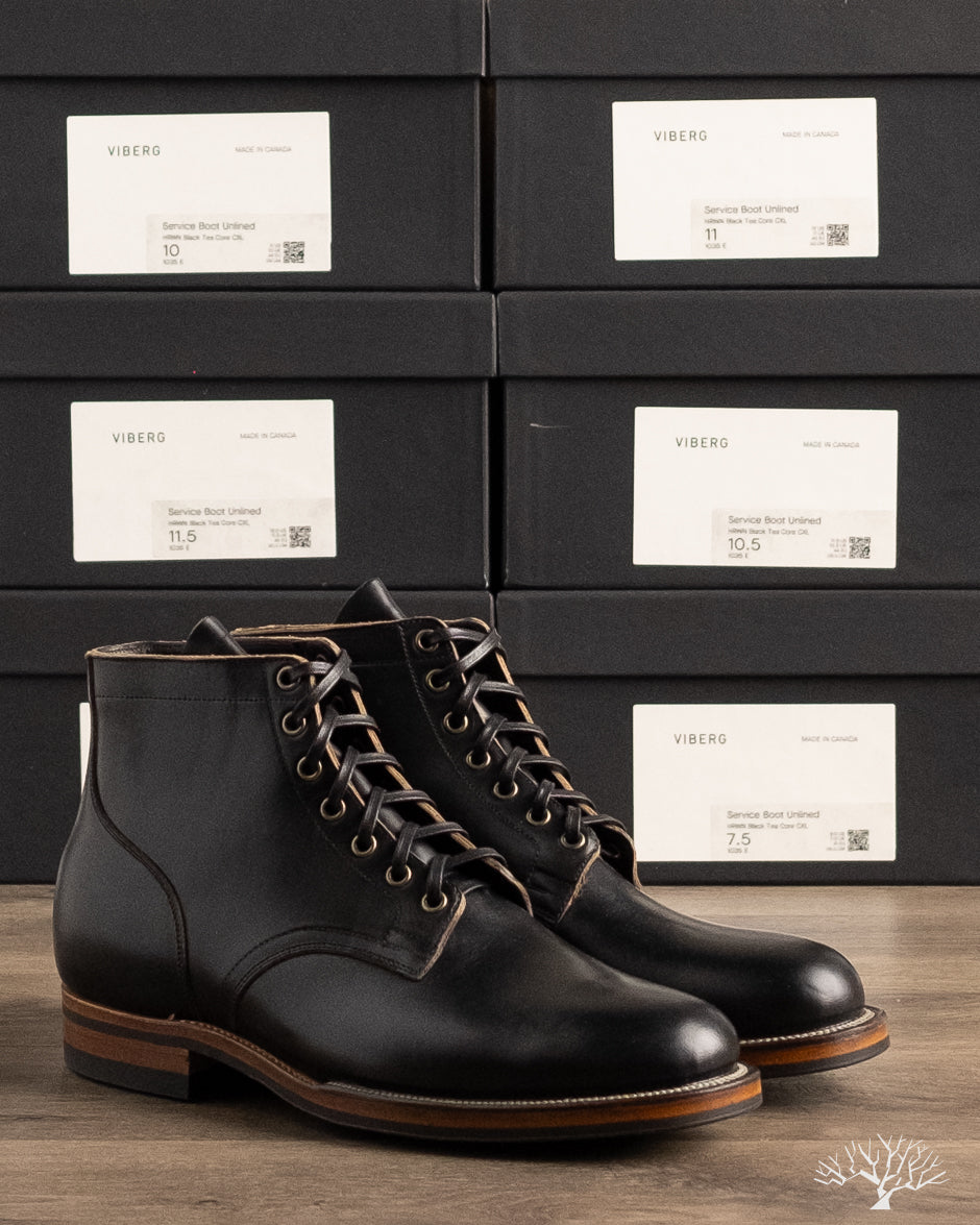 CHROME ブラック ミッドカットシューズ　US8 26.0 Viberg - Service Boot - Black Teacore Chromexcel - 1035 – Withered Fig