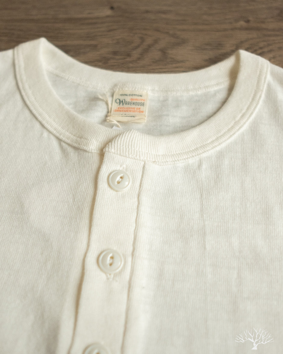 Warehouse - Lot 4601 - Henley T-Shirt - Off White – Withered Fig