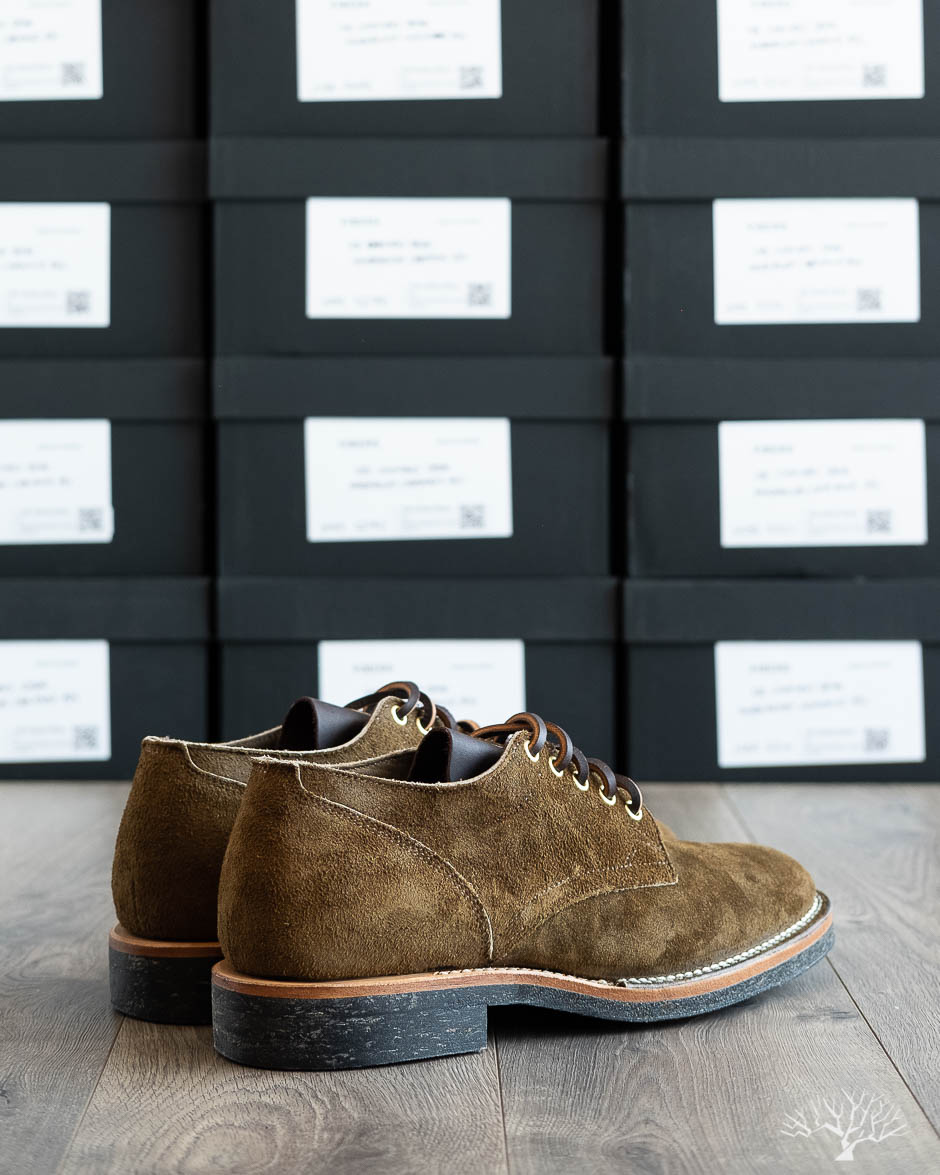 Viberg - 145 Oxford - Mushroom Chamois Roughout - 1035 – Withered Fig