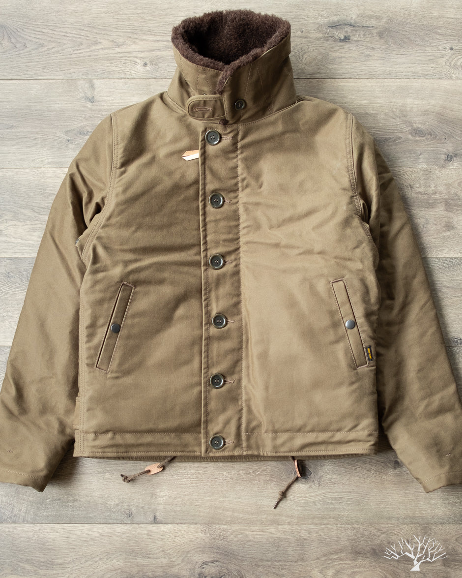 Iron Heart - IHM-37-ODG - Oiled Whipcord N1 Deck Jacket - Olive