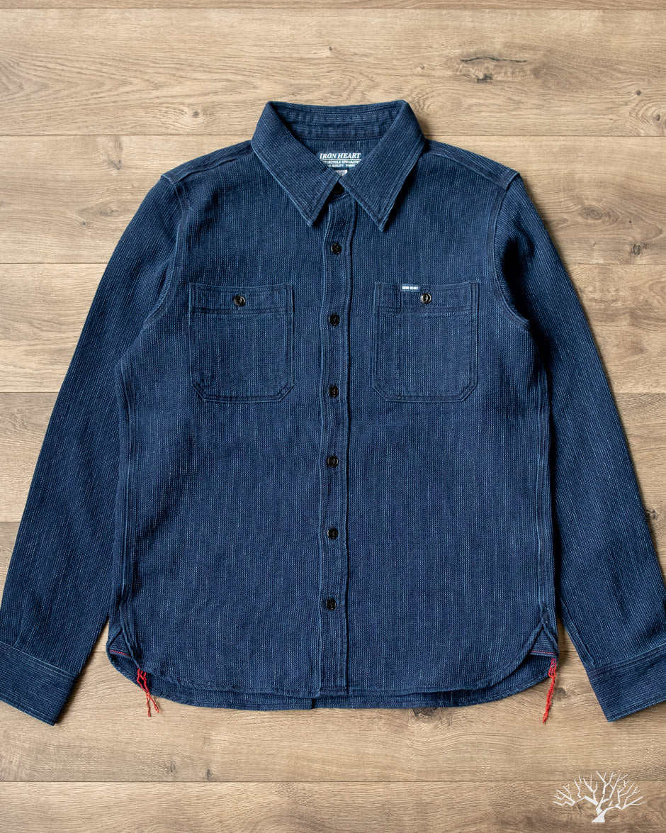Iron Heart - IHSH-96-IND - Waffle Work Shirt - Indigo – Withered Fig