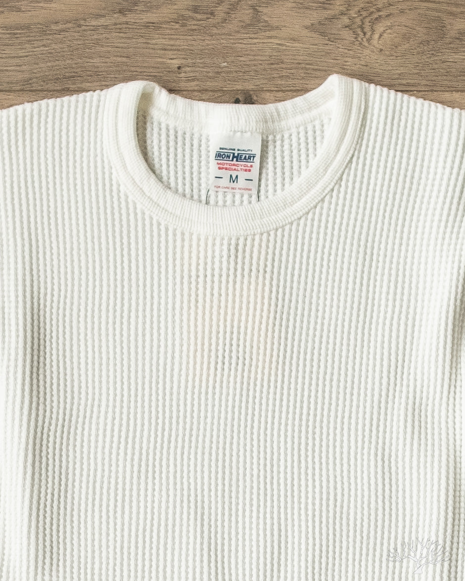 Iron Heart - IHTL-1301-WHT - Waffle Knit Crew Neck Thermal - White