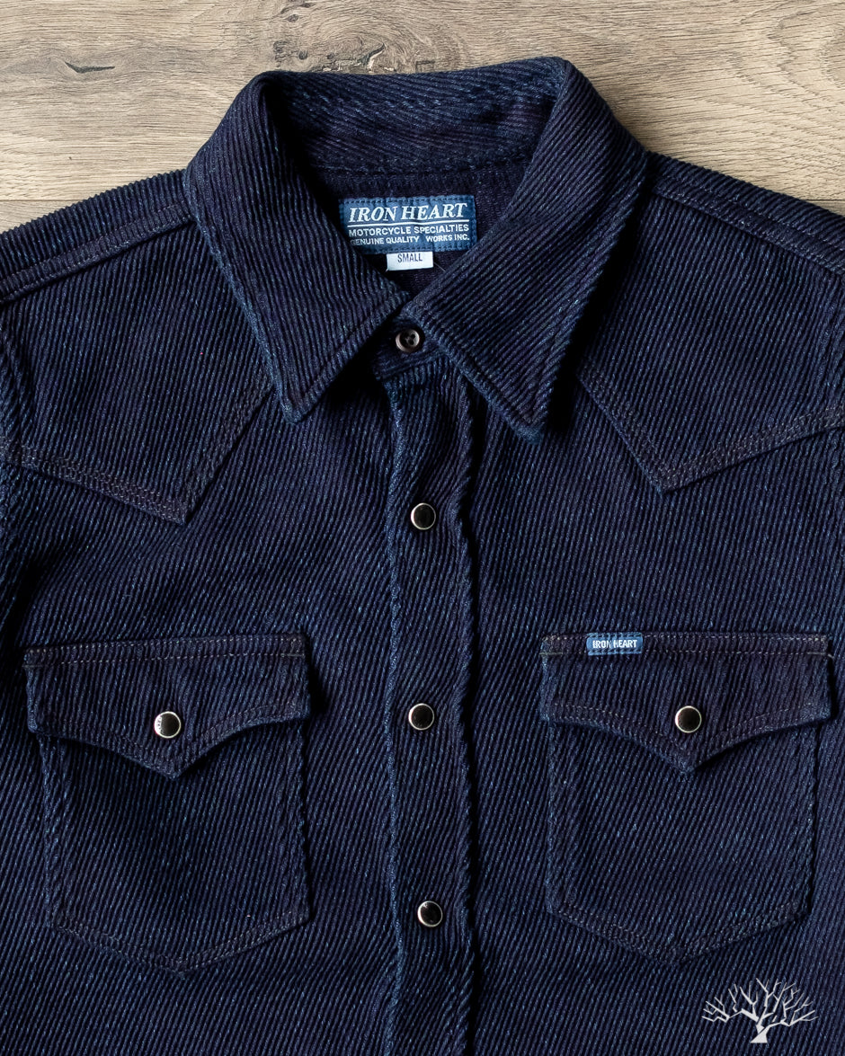 Iron Heart IHSH208IND Kersey Western Shirt Indigo Withered Fig