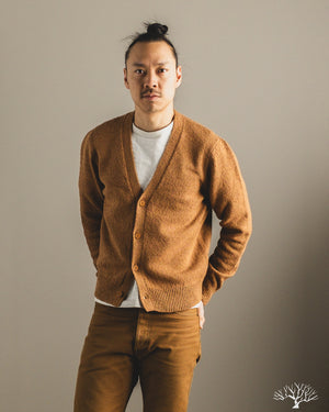 3sixteen - Classic Cardigan - Ochre Boucle – Withered Fig