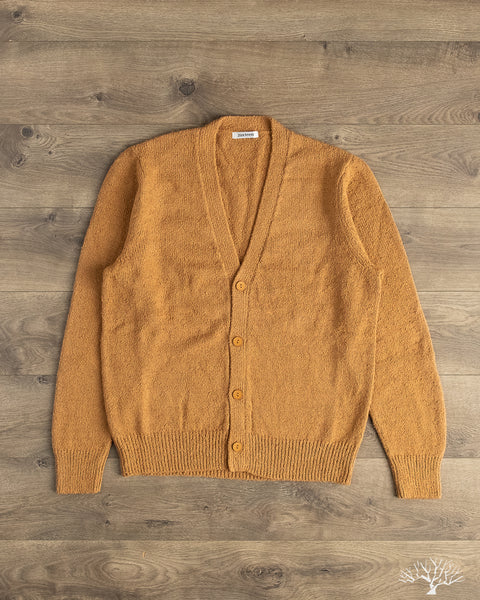 3sixteen - Classic Cardigan - Ochre Boucle – Withered Fig