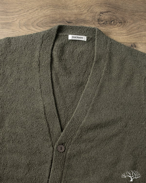 3sixteen - Classic Cardigan - Olive Boucle – Withered Fig