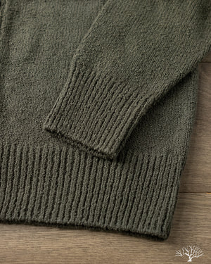 オリーブ 3sixteen - Classic Cardigan - Olive Boucle – Withered Fig