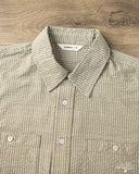 3sixteen Commuter Shirt - Olive Seersucker Stripe