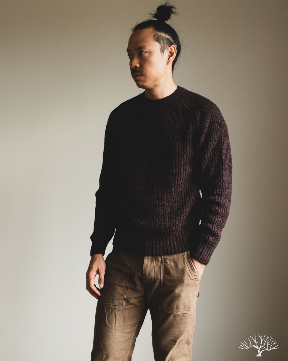 3sixteen Cotton Crewneck Sweater - Bark Boucle