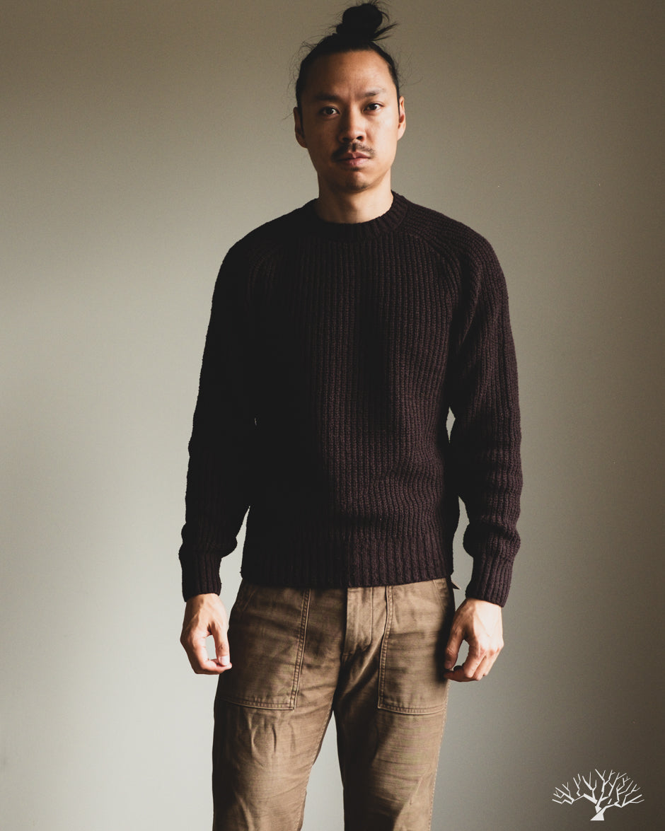 3sixteen Cotton Crewneck Sweater - Bark Boucle