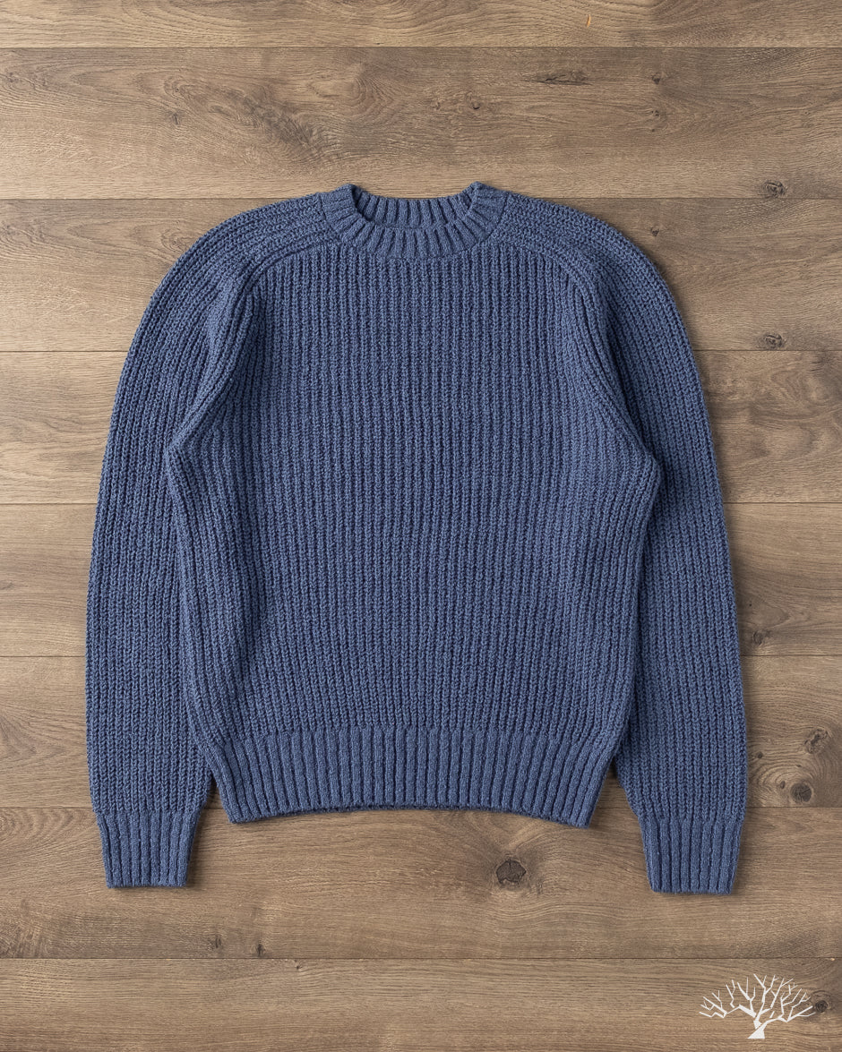 3sixteen Cotton Crewneck Sweater - Lapis Boucle