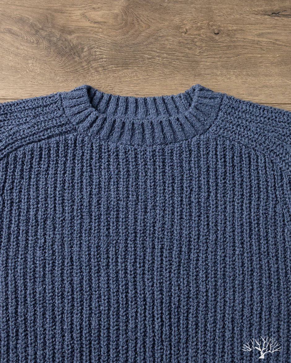 3sixteen Cotton Crewneck Sweater - Lapis Boucle