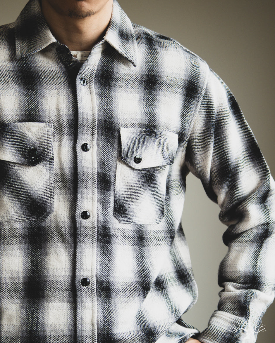 3sixteen Crosscut Flannel - Cream Black Plaid