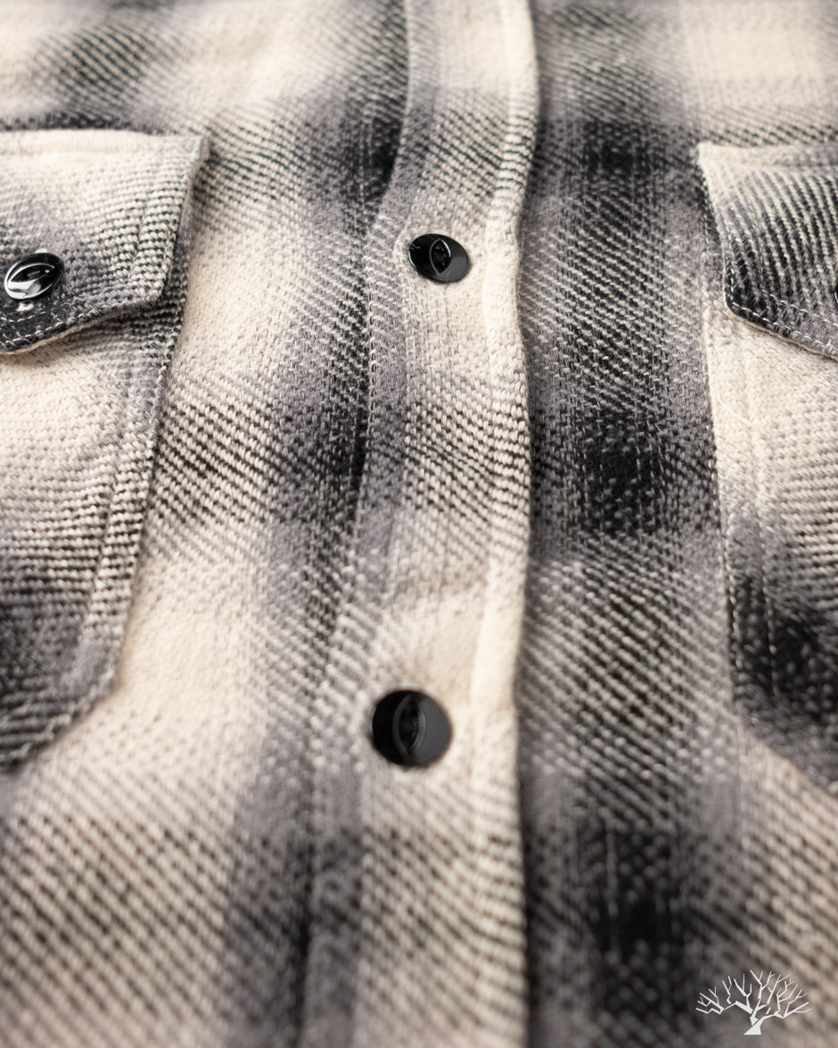 3sixteen Crosscut Flannel - Cream Black Plaid