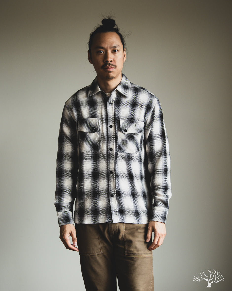 3sixteen Crosscut Flannel - Cream Black Plaid