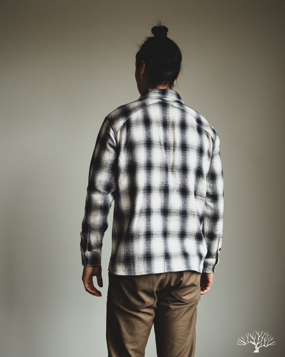 3sixteen Crosscut Flannel - Cream Black Plaid