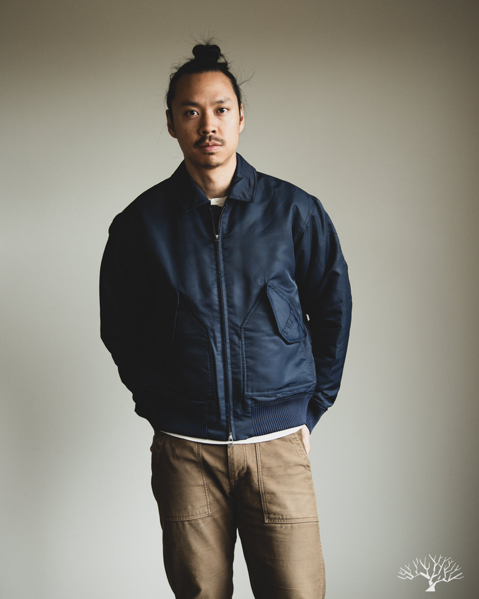 3sixteen CWU Flight Jacket - Blue Aviator Satin