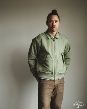 3sixteen - CWU Flight Jacket - Sage Aviator Satin – Withered Fig