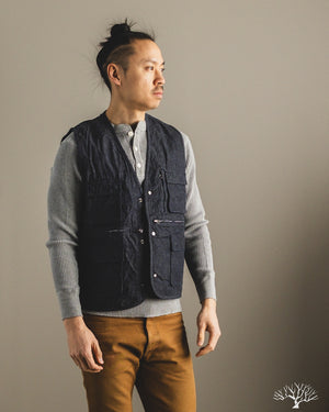 BUTCHER PRODUCTS “FIELD VEST” size36 3sixteen - Field Vest - Indigo Ripstop – Withered Fig
