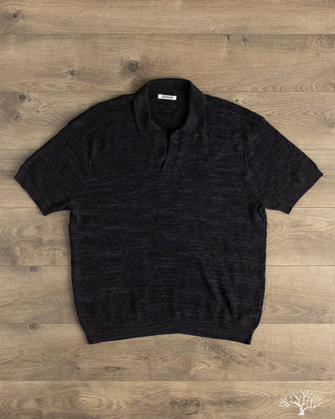 3sixteen - Knit Polo - Vintage Black Boxweave – Withered Fig