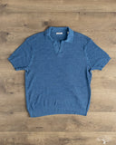 3sixteen Knit Polo - Vintage Blue Boxweave