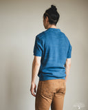 3sixteen Knit Polo - Vintage Blue Boxweave