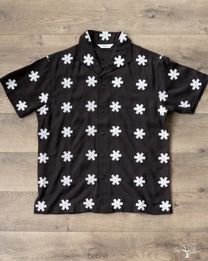 3sixteen Leisure Shirt - Black Embroidered Tencel