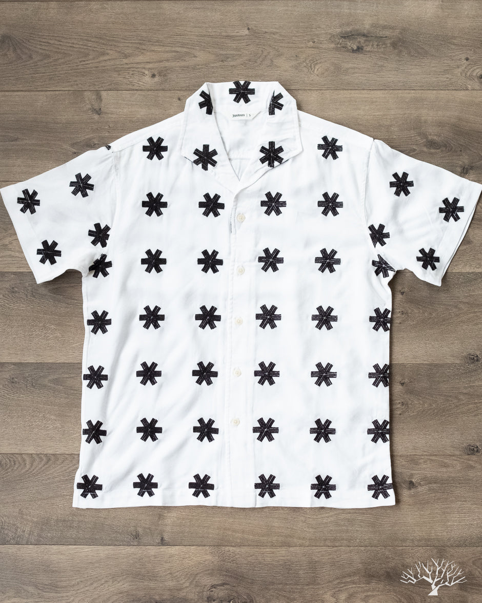 3sixteen Leisure Shirt - White Embroidered Tencel