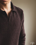 3sixteen Long-Sleeve Knit Polo - Bark Boucle